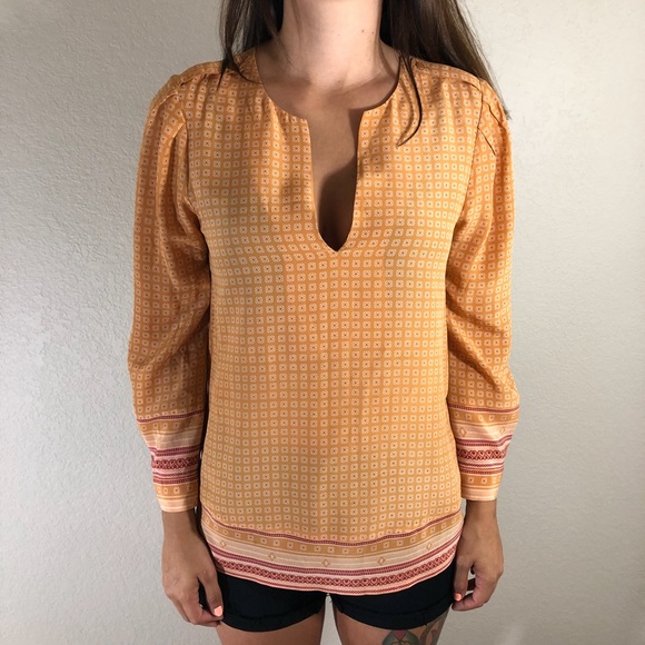 Joie Tops - Last Chance! Orange & Red Silk Joie Blouse